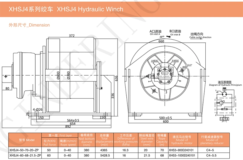 Lifting Equipment 2/3/4/5/6/8/10/12/15/20/30 Ton Truck/Tractor/Drilling Rig/Excavator/Marine Boat/Crane Hydraulic Winch