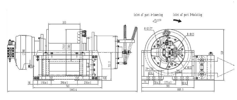 Ini 50kn 5 Ton Hydraulic Recovery Winch Truck Winch